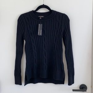 NWT black cable knit sweater